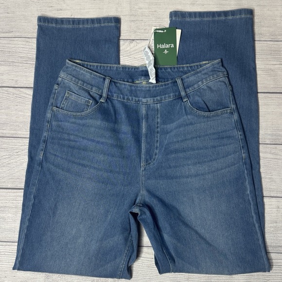 Halara Women's Athleisure Flex Denim Pull On Jeans Pants Blue Medium NWT - Picture 1 of 5